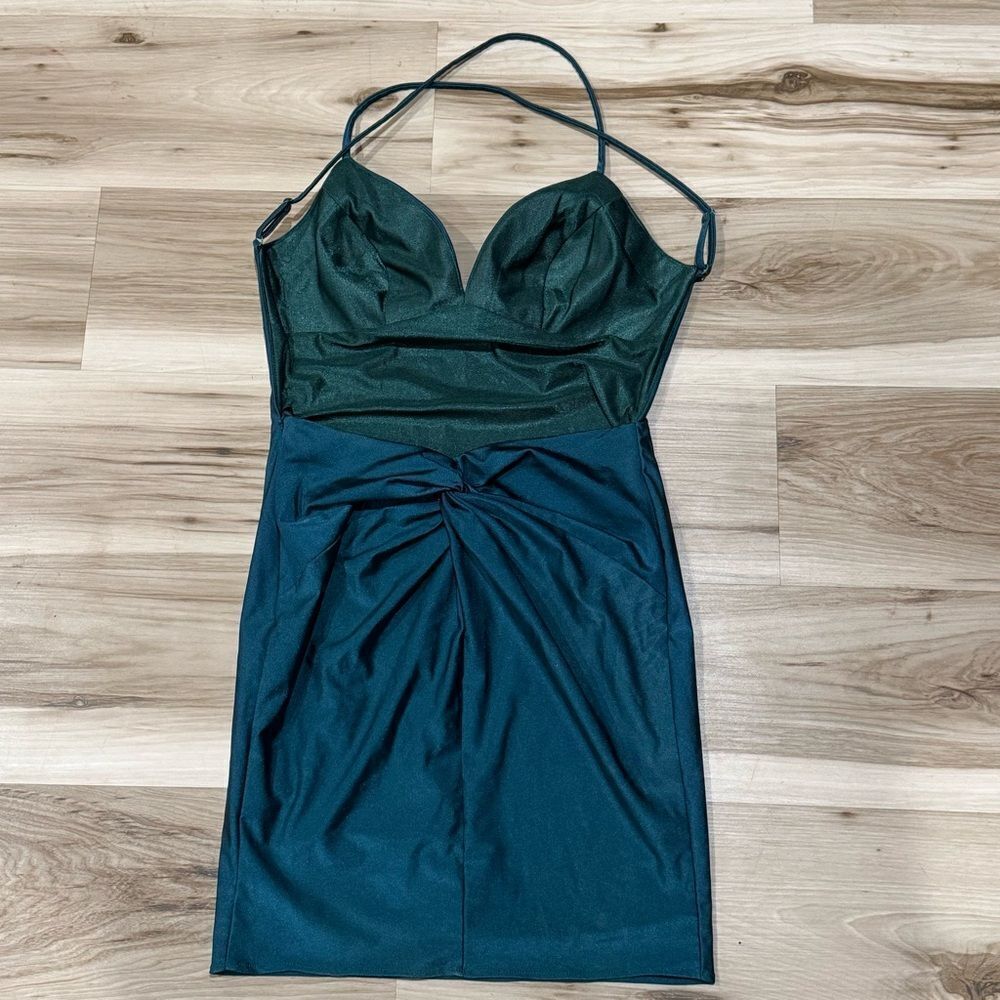 Alyce Paris Teal Mini Dress Women’s 2 - Picture 2 of 4